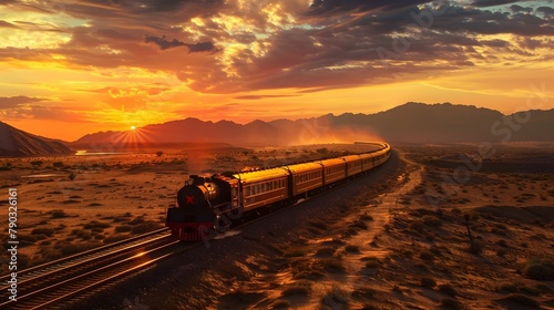 TRAIN IN THE DESERT WALLPAPER BACKGROUND