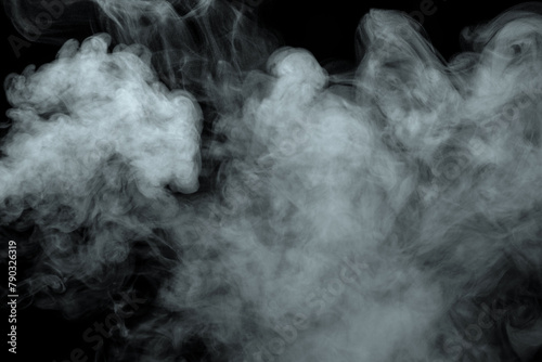 Abstract powder or smoke isolated on black background