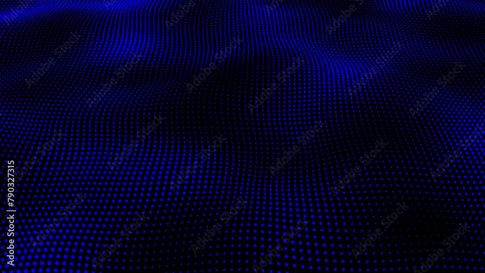 Abstract and technology blue dots wave background. Dot pattern with halftone effect. Technology background with blue color digital grunge dot background animation. Abstract and technology blue dots wave background. Dot pattern with halftone effect. Technology background with blue color digital grunge dot background animation.