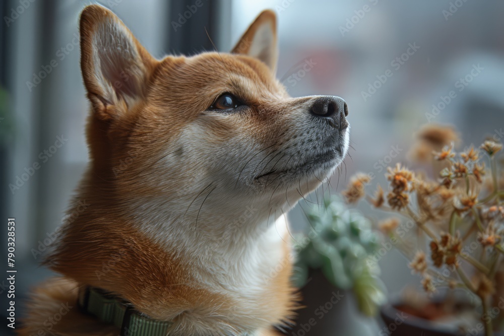 Smiling japanese shiba inu dog cute, generated with AI Smiling japanese shiba inu dog cute, generated with AI
