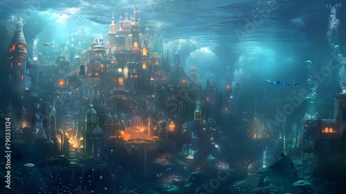 UNDERWATER CITY WALLPAPER BACKGROUND