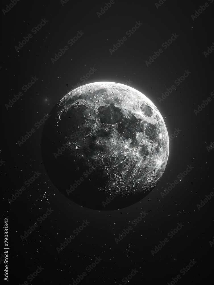 Moon black and white, generated with AI