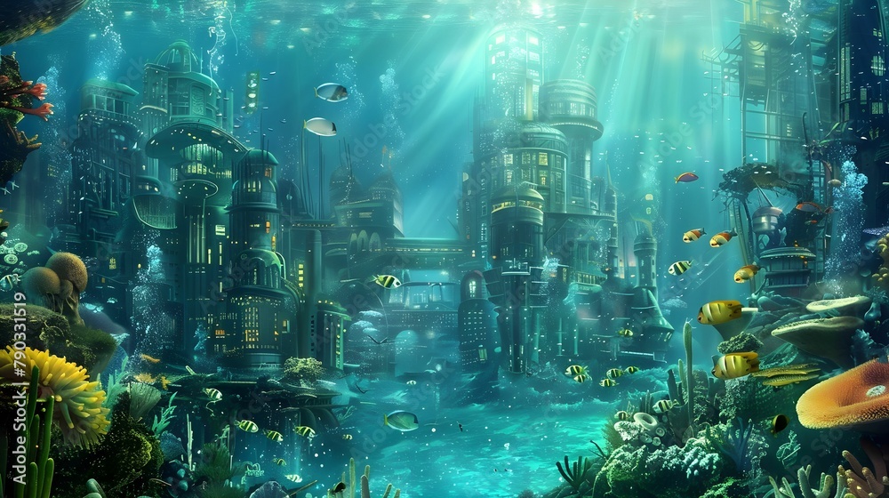 UNDERWATER CITY WALLPAPER BACKGROUND UNDERWATER CITY WALLPAPER BACKGROUND