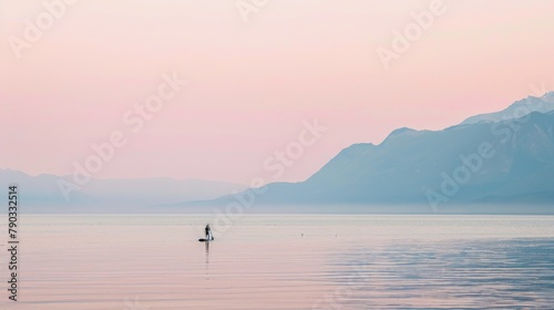 Alone Boat Drifting on Vast Water