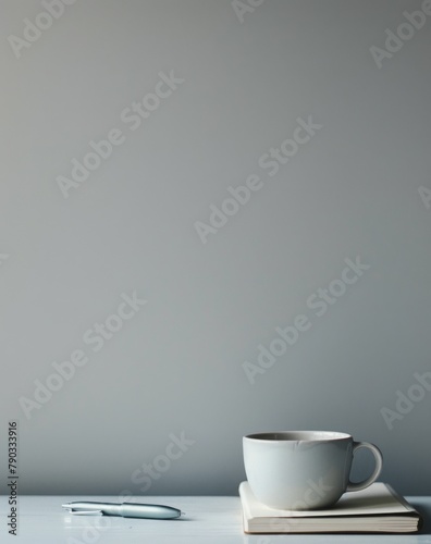 Coffee Cup and Book on Bed