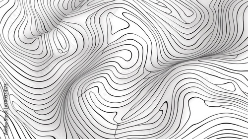 A black and white drawing of a wavy surface, AI