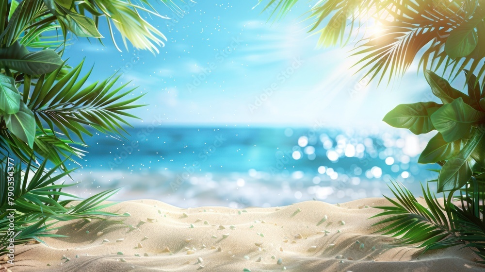 Beautiful bright beach advertising background
