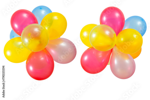 Colorful transparent balloons. Multicolored balloon's group on Isolated Background