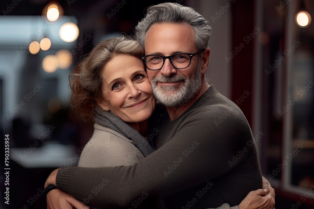 Happy elderly retired couple pose affectionately for Valentine's day Happy elderly retired couple pose affectionately for Valentine's day
