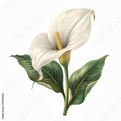 Flower Illustration on a White Background (ID: 790338326)