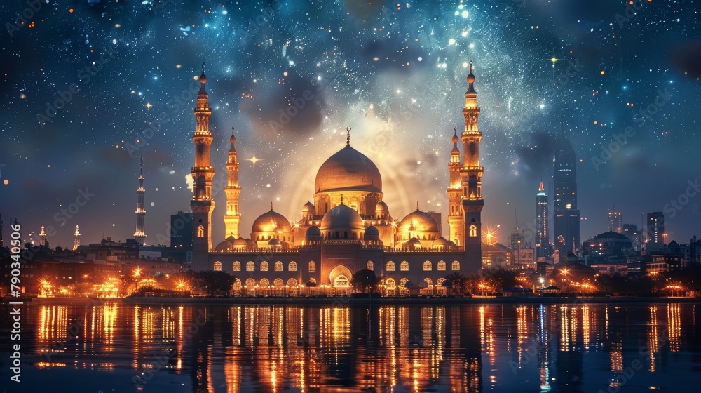 Eid Al Adha Mubarak gold greeting design
