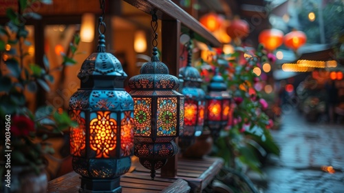  lantern in low light for Ramadan and Eid greetings © jul14ka