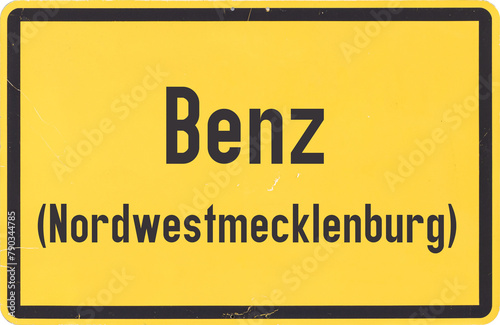 Ortsschild Benz in Nordwestmecklenburg