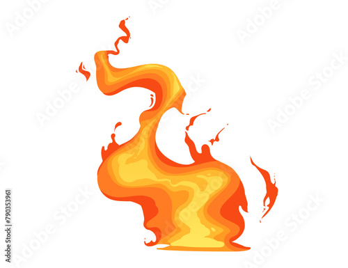 Burning fire effect for campfire or magic vector illustration isolated on white background