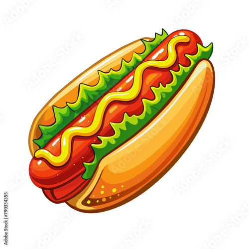 hotdog flat illustration fast food for poster, menus, brochure, web and icon fastfood