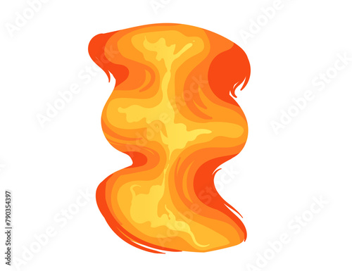 Burning fire effect for campfire or magic vector illustration isolated on white background