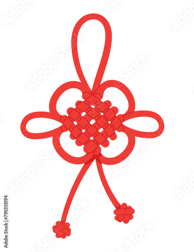 Chinese asian tradition luck knot vector illustration isolated on white background
