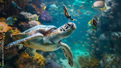 Marine life: A diverse array of marine creatures, from colorful fish to graceful sea turtles, inhabit the vibrant underwater world of the ocean.