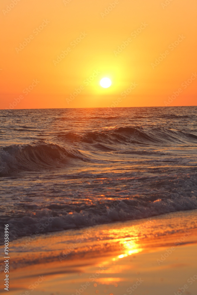 Tropical Sunset Ocean Horizon in Florida Stock Photo