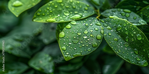 Leaves with water drops