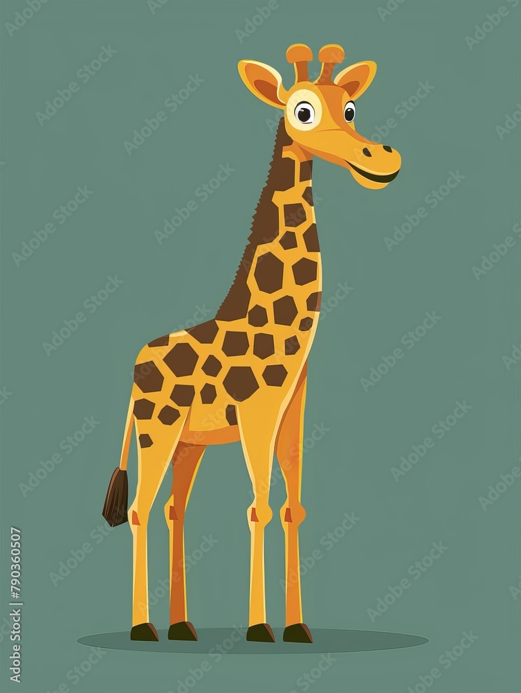 flat illustration cartoon giraffe. flat illustration cartoon giraffe.
