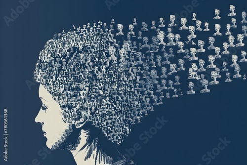 women overthinking, dispersed thoughts, voices in head, disociation, people in head, psychology, personality