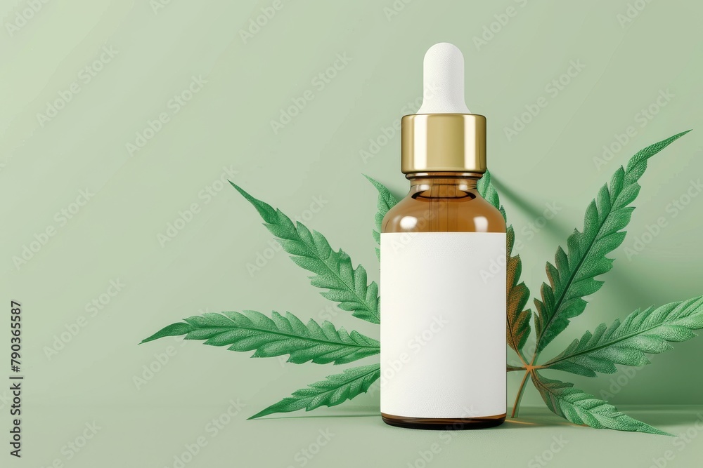 Marijuana Pipette and THC Oil: Medical, CBD Cannabis Strain, Indica Background