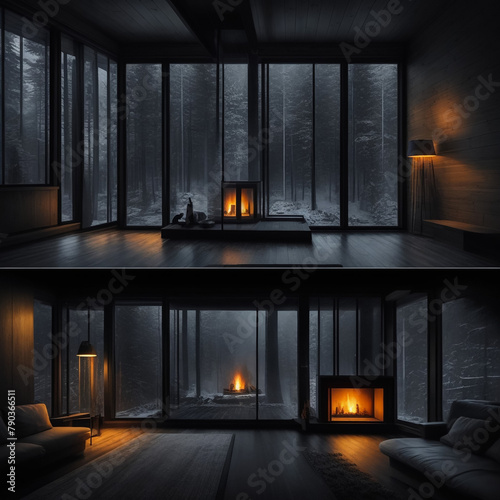 3d rendering of modern cozy house, illustration 