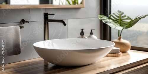 Bathroom sink vessel, modern bathroom interior details