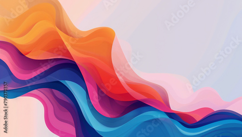Abstract background with colorful waves in red, pink, blue and orange vivid colors with a place for text or logo photo