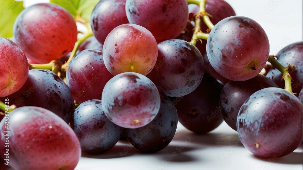 Fresh Red Grapes on White Background Fresh Red Grapes on White Background