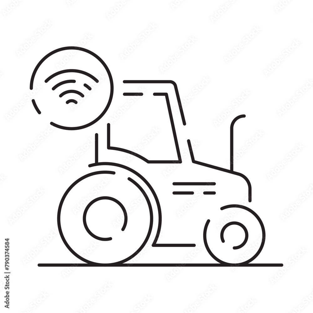 Smart farm line icon, smart farming and agriculture icon or sign, vector Smart farm line icon, smart farming and agriculture icon or sign, vector