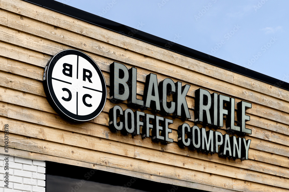 Black Rifle Coffee Company Parkway Sevierville Tn Sevierville, TN, USA - April 12, 2024: Black Rifle Coffee Company is an