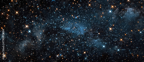 Vivid blue starscape with interstellar dust