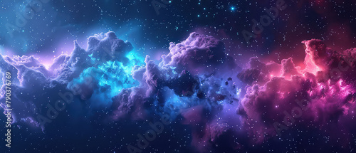 Spectral clouds and stardust in violet hues photo