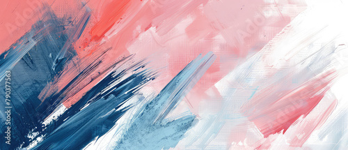 Abstract expressionist brushstrokes in red and blue photo