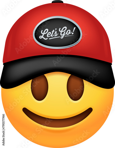 Smiling Face Wearing Baseball Cap Emoji Icon