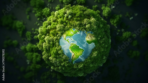 Green natural forest aerial view. Environment concept. 