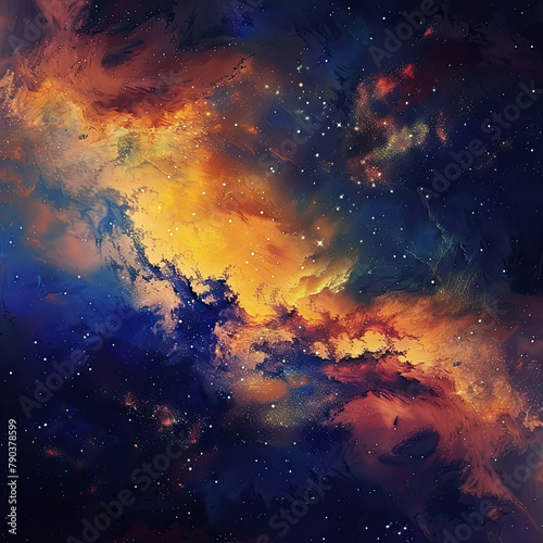 Stellar Symphony Colorful Galaxy Background
