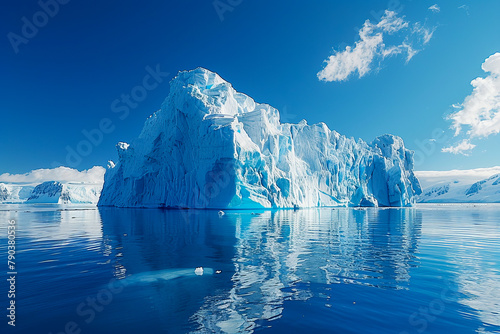 Melting iceberg in pristine blue waters