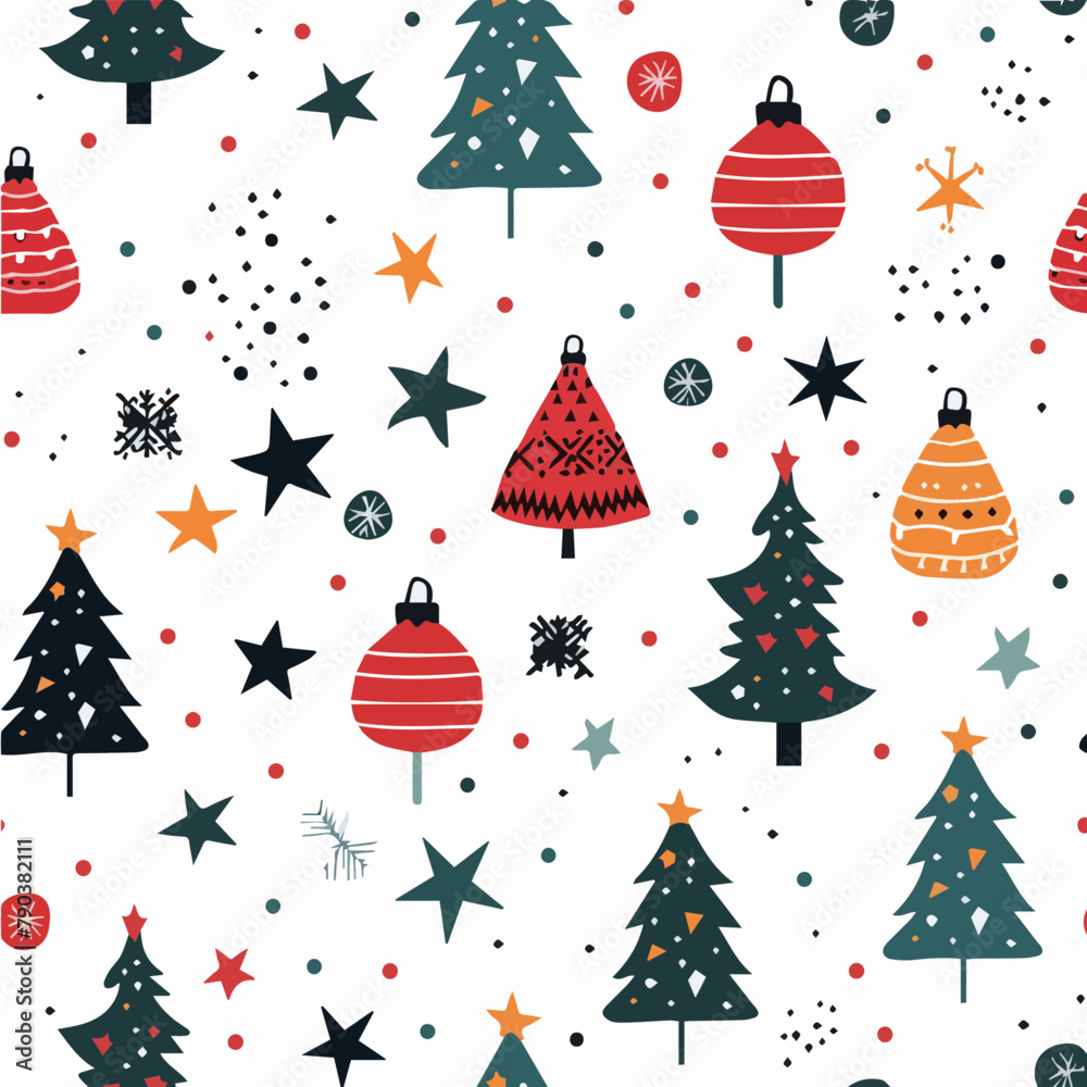 Vector of seamless pattern with christmas festival