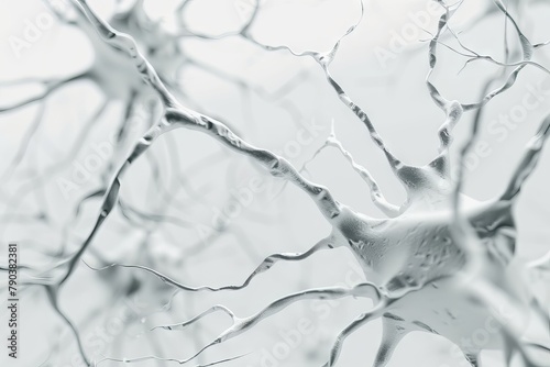 neurons on a white background photo