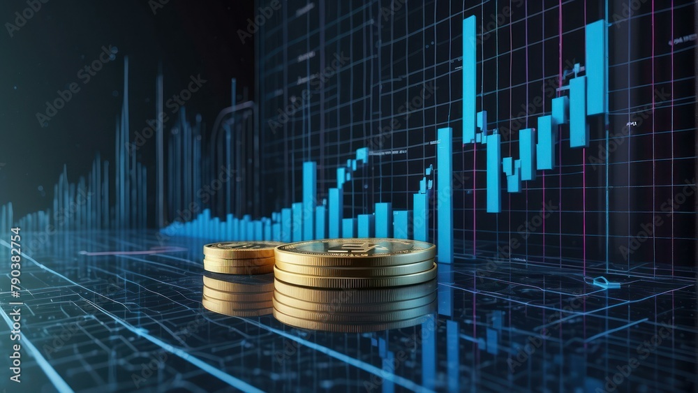 Financial Growth Concept with Stacked Coins