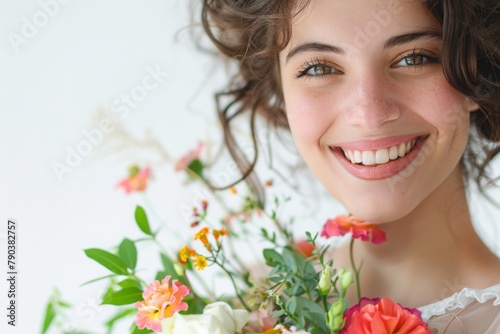 portrait of a woman with flowers