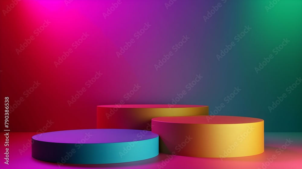 luxury colourful neon abstract elegant Platform podium background shapes and curtains Geometric product show luxury colourful neon abstract elegant Platform podium background shapes and curtains Geometric product show