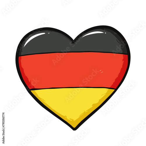 Germany flag in heart shape flat vector illustration isolated on white background Free Download Germany flag in heart shape flat vector illustration isolated on white background - GFXLoad
