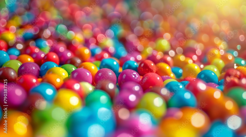 Colorful balls in a heap - obrazy, fototapety, plakaty 