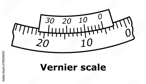 A vernier scale. Vector image isolated on white