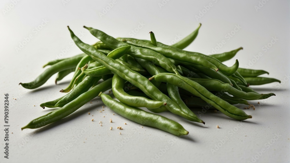 Fresh green beans isolated on white background Fresh green beans isolated on white background