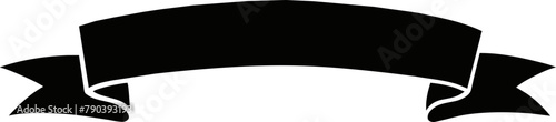Black Ribbon Icon Silhouette Design Elevate Your Website Aesthetics with This Elegant Element